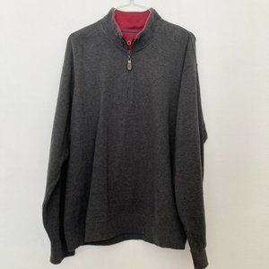 Orvis Men’s Charcoal Gray Half-Zip Sweater with Red Interior